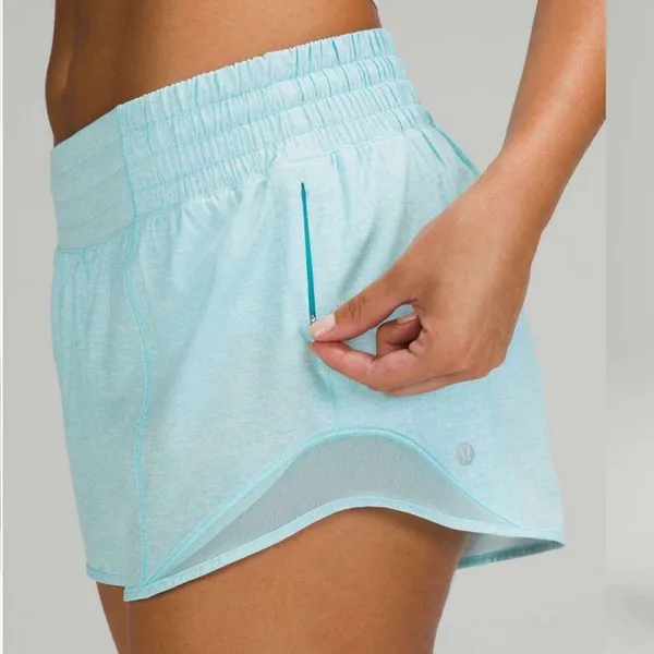 Lululemon Hotty Hot High Rise Athletic Shorts Heathered Icing Blue 12 - Image 2
