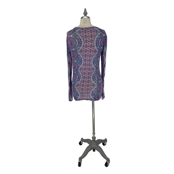 Philosophy Republic Clothing Women's Paisley Long Sleeve Lavender T-Shirt S‎ - Image 3