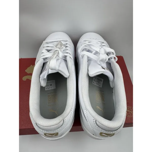 PUMA Court Sneaker, White, Women's Casual Low Top Leather Shoes Size 10 - Image 7