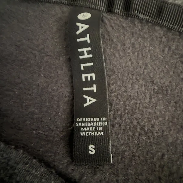 Athleta Purist Hoodie Charcoal Gray Crossover Wrap Front Top 486073 Small - Image 5