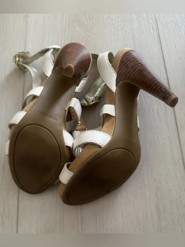 Nine West Stellen white caged heels - Image 6
