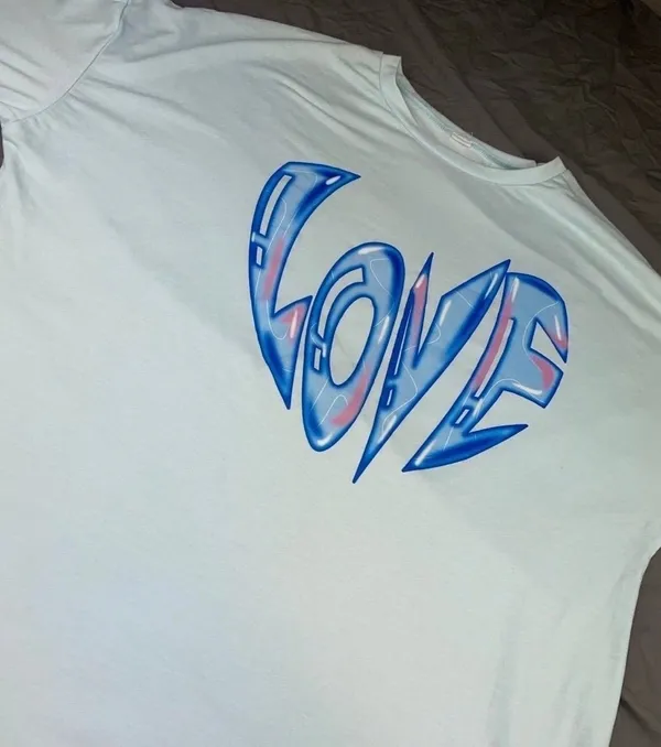 NEW Heart Tshirt Blue - Image 5