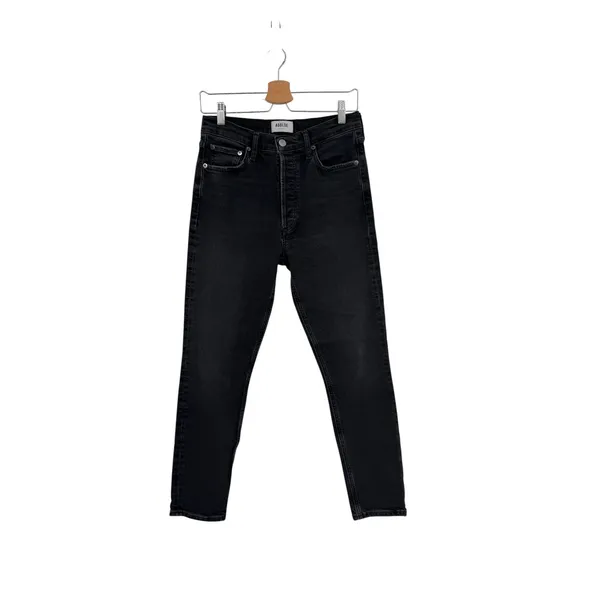 Agolde Nico High Rise Slim‎ Jeans Cosmopolitan Black Gray Wash 28 Women Denim - Image 2