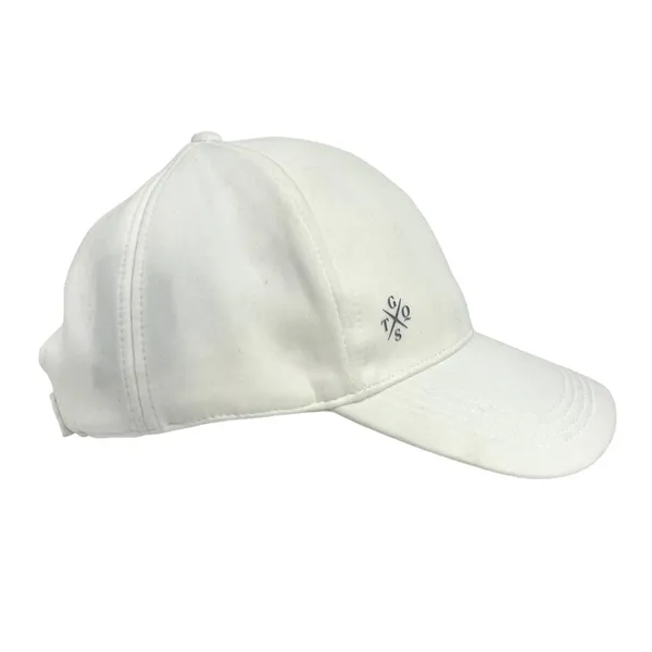 GSTQ NWT White Embroidered Logo Adjustable Strap Baseball Hat Cap One Size - Image 2