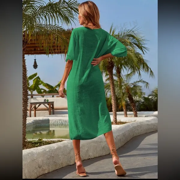 Green beach cover up Size L - Image 2