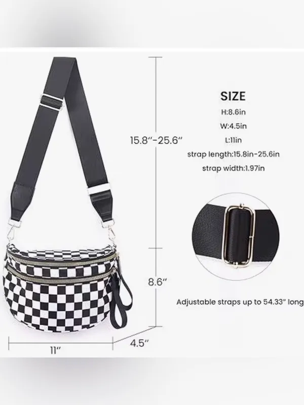 Checkerboard Black and White Crossbody - Image 3