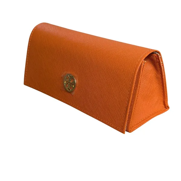 Tory Burch Glasses Case Womens One Size Orange Magnetic Hard Shell Logo - Image 3