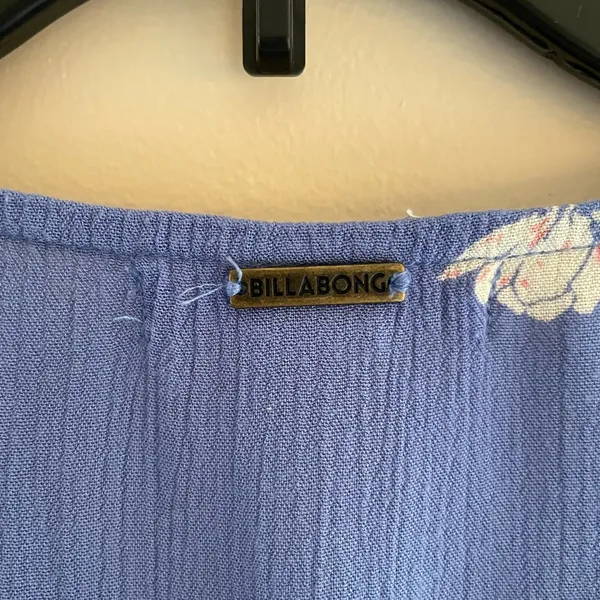 Billabong Blue V-Neck Floral Mini Dress Size Small - Image 12