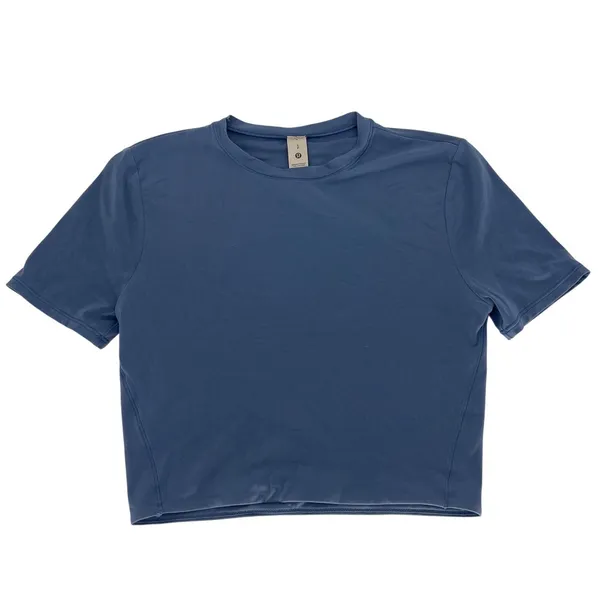 Lululemon Wundermost Ultra-Soft Nulu Cropped T-Shirt Oasis Blue‎ S - Image 2