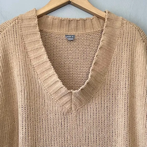 Aerie Oversized Sweater Size Small Beige Chenille Minimalist Lagenlook Slouchy - Image 2