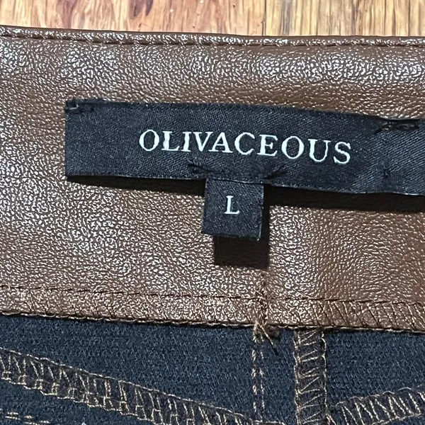 Olivaceus Brown Faux Leather Mini Skirt Size L - Image 6