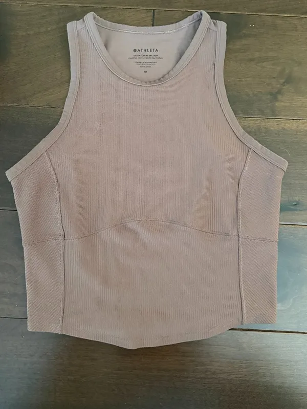 Athleta Salutation Ribbed Mix Tank Smoky Rose Mauve Size Medium - Image 3