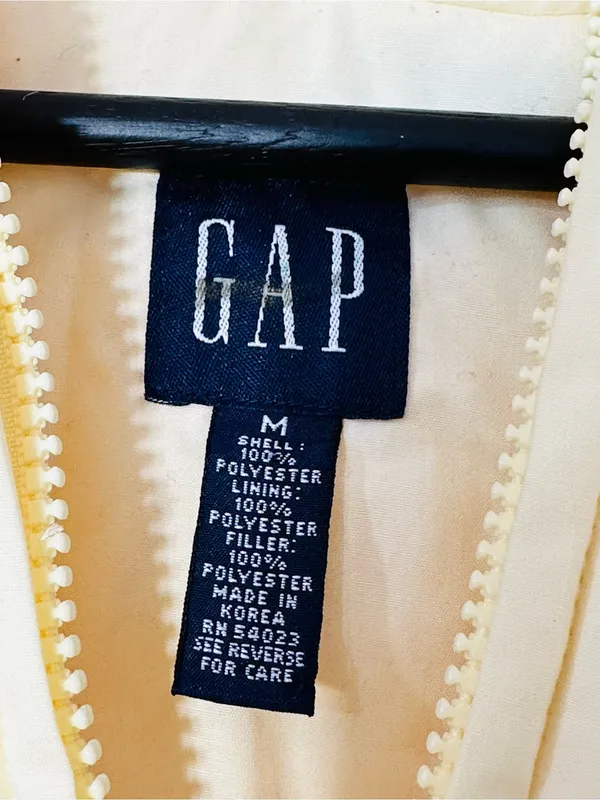 GAP Pale Yellow Hooded Puffer Vest - Image 4