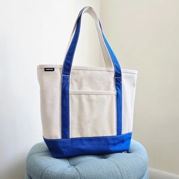 Lands End Canvas Boat Bag Tote Beach Travel Grocery Thrift Carry All Heavy Duty - Image 7