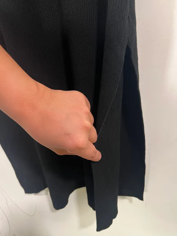 Anthropologie Black Slim Ribbed MIDI dress M - Image 6