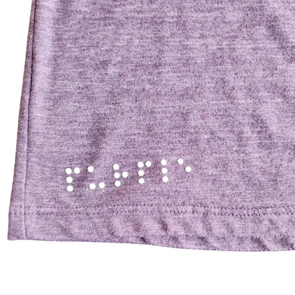 Two‎ Blind Brothers Womens T-Shirt Purple Perspective Braille Detail Medium M - Image 4