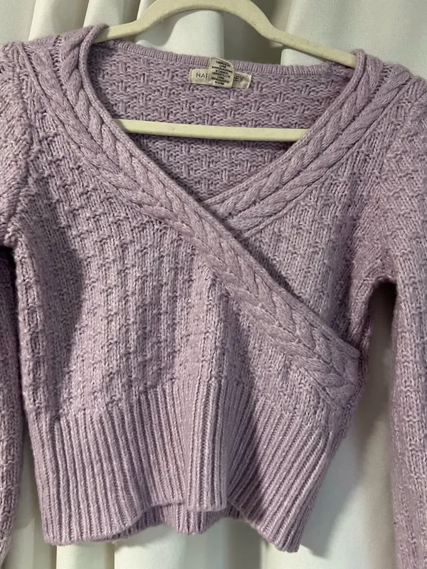 Happily Grey Purple Sweater Size M - Image 2