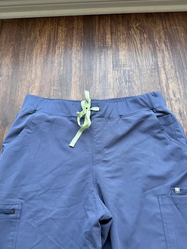 FIGS Women’s Space Navy Blue High Waisted Yola Skinny Scrub Pants - Size XXL - Image 5
