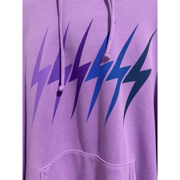 Aviator Nation Bolt Gradient Relaxed‎ Pullover Hoodie Neon Purple Size Large - Image 8