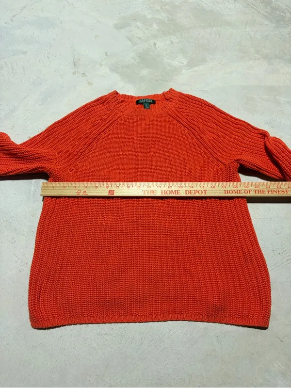 Lauren ralph lauren orange Crewneck Sweater cotton medium - Image 3