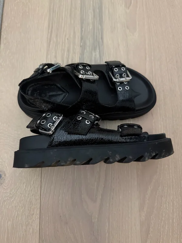 Zara chunky leather sandals  - Image 3
