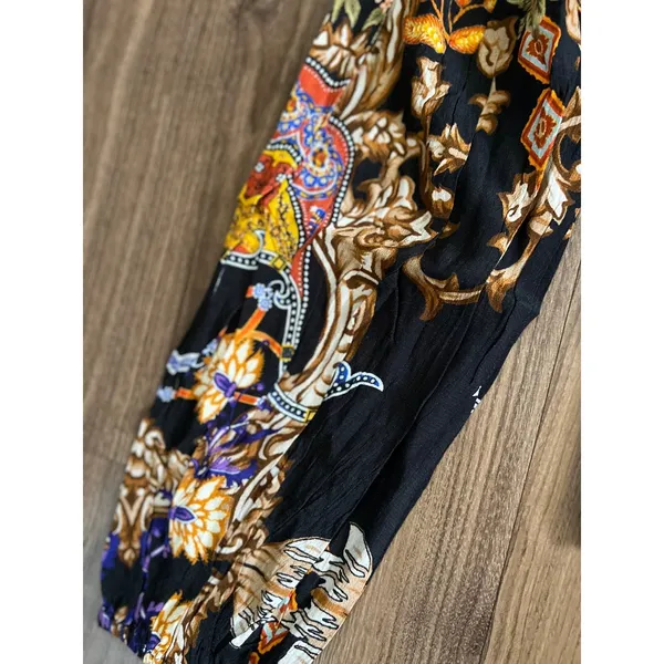 Anthropologie $128 BL-NK BL^NK Floral Balloon Sleeve Black Sweater‎ Top Bohemian - Image 5