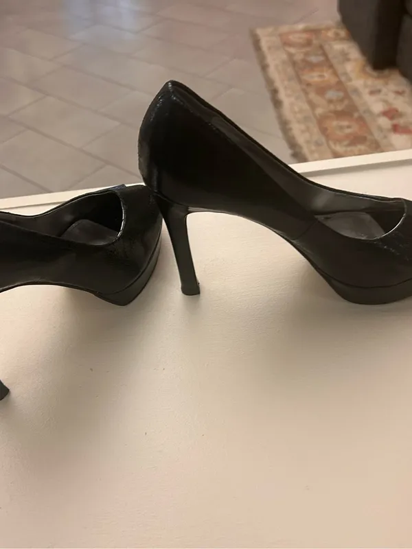 Anne Klein Black Peep-Toe Stiletto Pumps 8 M - Image 7