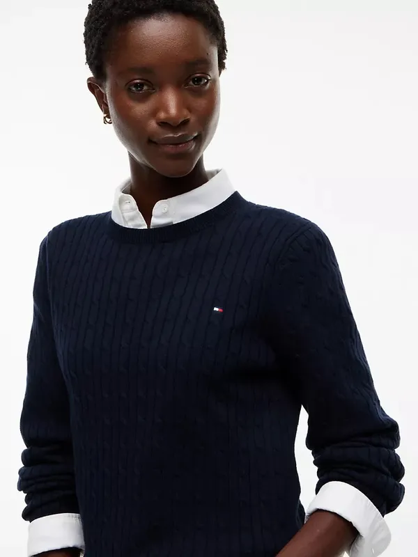 NWT Tommy Hilfiger Long-Sleeve Cable Knit Sweater Navy XL - Image 4