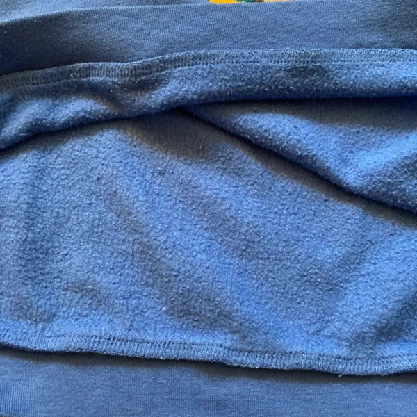 Disney Vintage Blue Patchwork Fleece Sweater Size L - Image 5