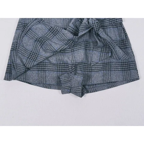Abercrombie & Fitch Plaid Tie Wrap Skort Size S Gray Preppy Schoolgirl Fall Y2K - Image 9