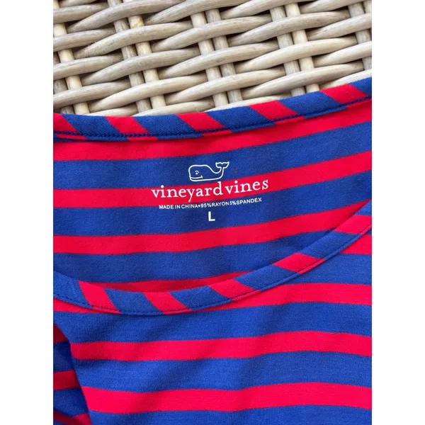 Vineyard Vines Soft Striped‎ Hi Low Maxi Dress Large vacation coastal Preppy - Image 5