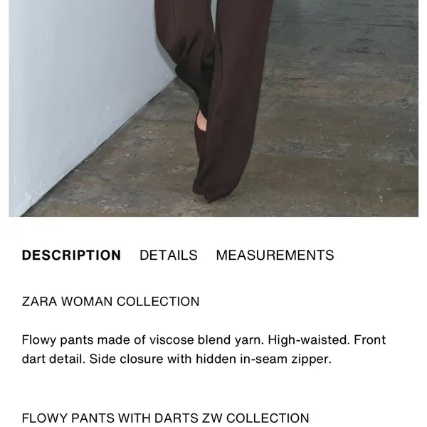 Zara NWT dart pleated brown pants - Image 2