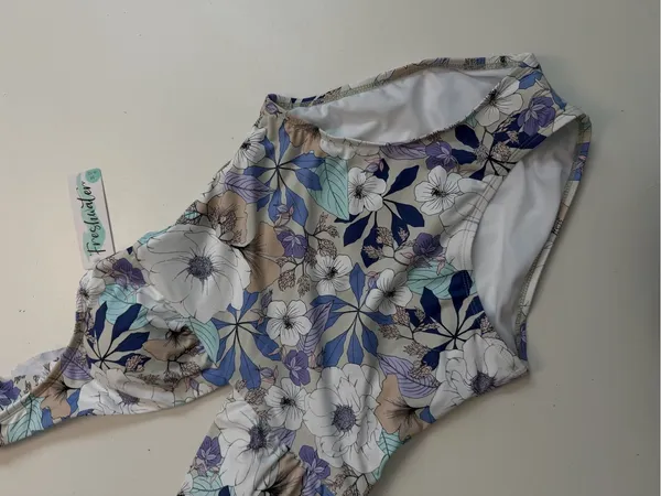 Freshwater Swimsuit One Piece Floral Ruffle Plunge Lined Removable Padding - Image 3