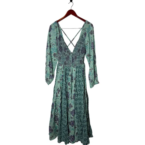 Free People a new way maxi in blue floral sz M - Image 3