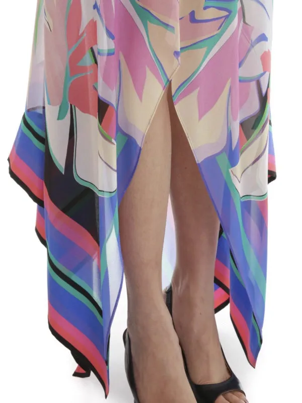 NWT Roberto Cavalli Resortwear Gonna Assymetrical Silk Maxi Skirt US 6 - Image 4