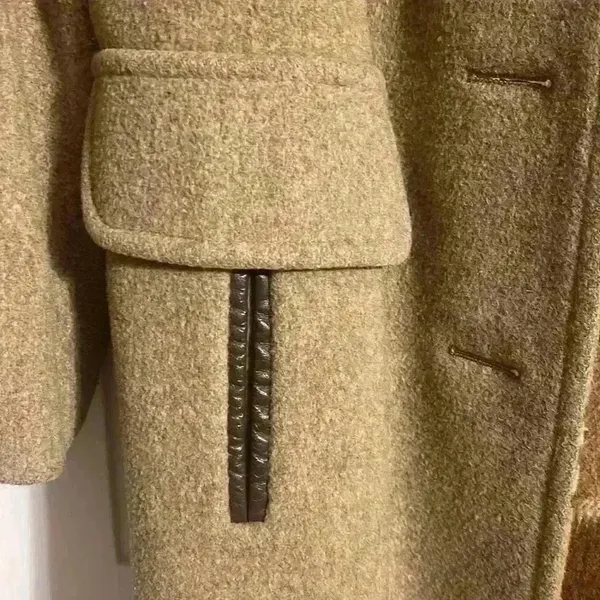 Vintage M Linman wool Burberry pattern Coat Brown - Image 2