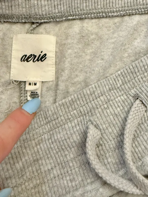 Aerie Kick It Flare Velour High Waisted Pant Grey size Medium - Image 4