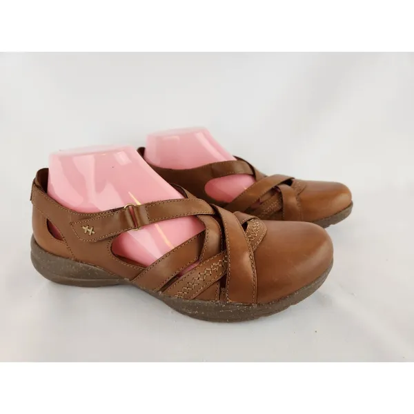 Clarks Sandals Roseville‎ Step Women's Size 8.5 Mary Jane Strappy Brown Shoes - Image 4
