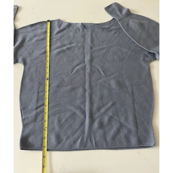 Uniqlo Women Size M Blue 100% Cotton Cocoon Knit Boatneck Sweater - Image 7