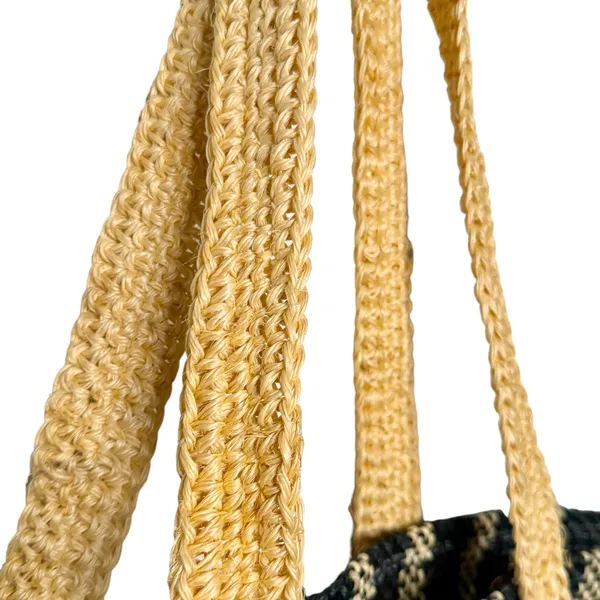 FIQUE DARK BLUE STRIPES TOTE BAG - Image 3