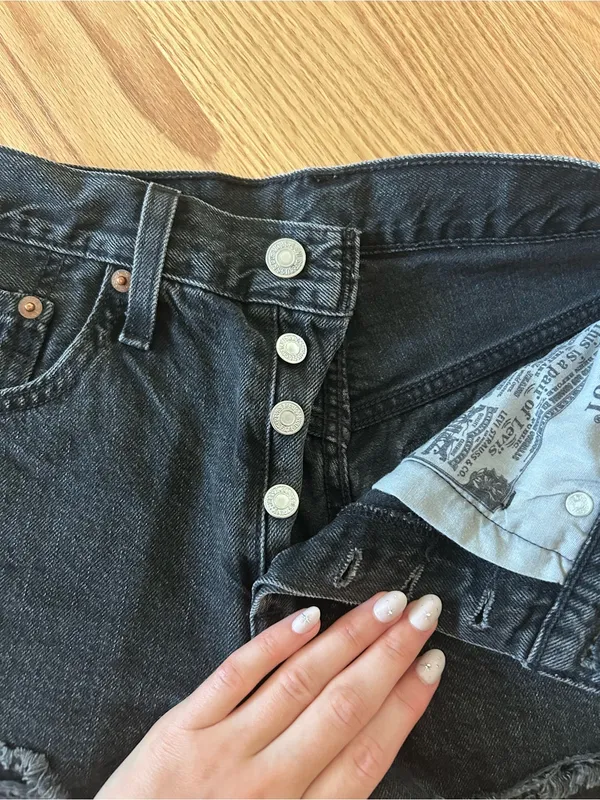 Levi's Black 501 Jean Shorts - Image 2