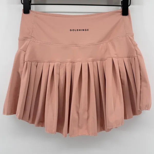 Gold Hinge Pleated Tennis Skirt Skort Peach Women S Pickleball Preppy Sporty - Image 4