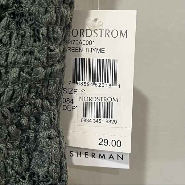 NWT Ten Sixty Sherman shirt Nordstrom Small Green Crop‎ Lace STRETCHY NEW - Image 4