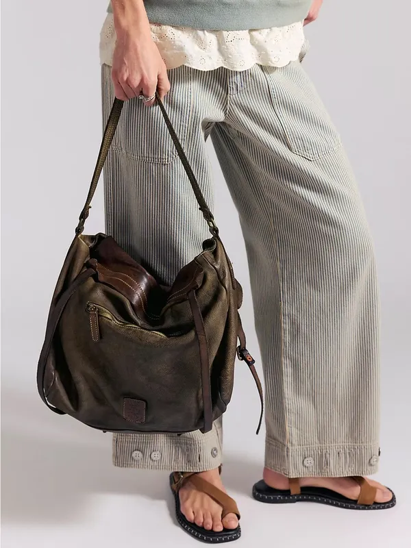 Free People We The Free Benton Messenger Bag in Olive Green - New w/ Flaw - Image 2