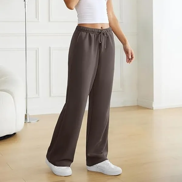 NWT ~ Women's Brown Front & Back Pocket Open Leg Activewear Sweatpants ~ XL - Image 3