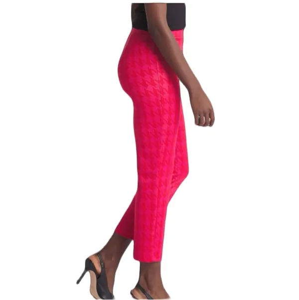 Hot Pink Houndstooth Cropped Pants - Image 2