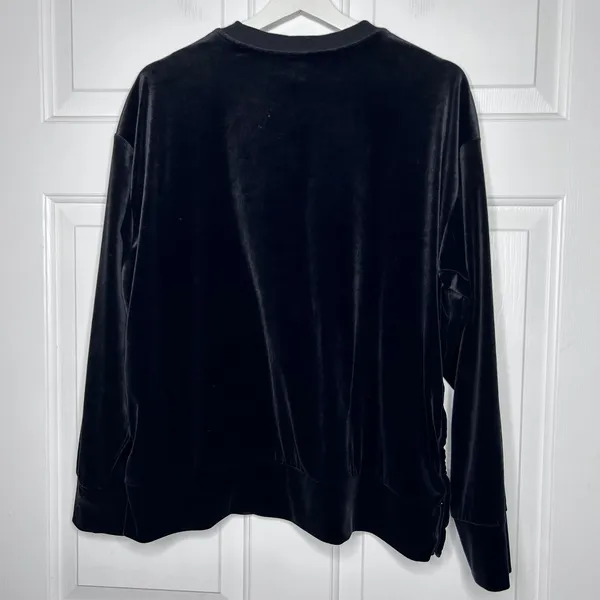 Athleta Retroplush Velvet Crewneck‎ Sweatshirt Black Size M - Image 6