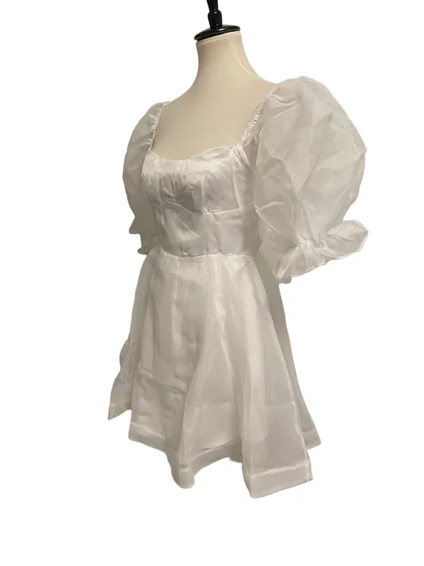 Hello Molly White Puff Sleeve Mini Dress - Image 8