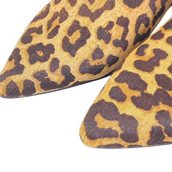Franco Sarto Leopard Calf Hair Ankle Boots Womens 7 Tan Pointed‎ Toe Block Heel - Image 7
