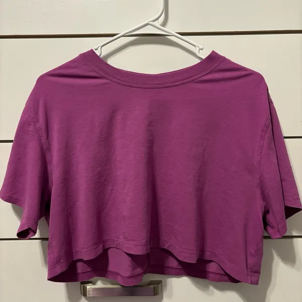 Lululemon All Yours Cropped T-Shirt Vivid Plum - Image 3